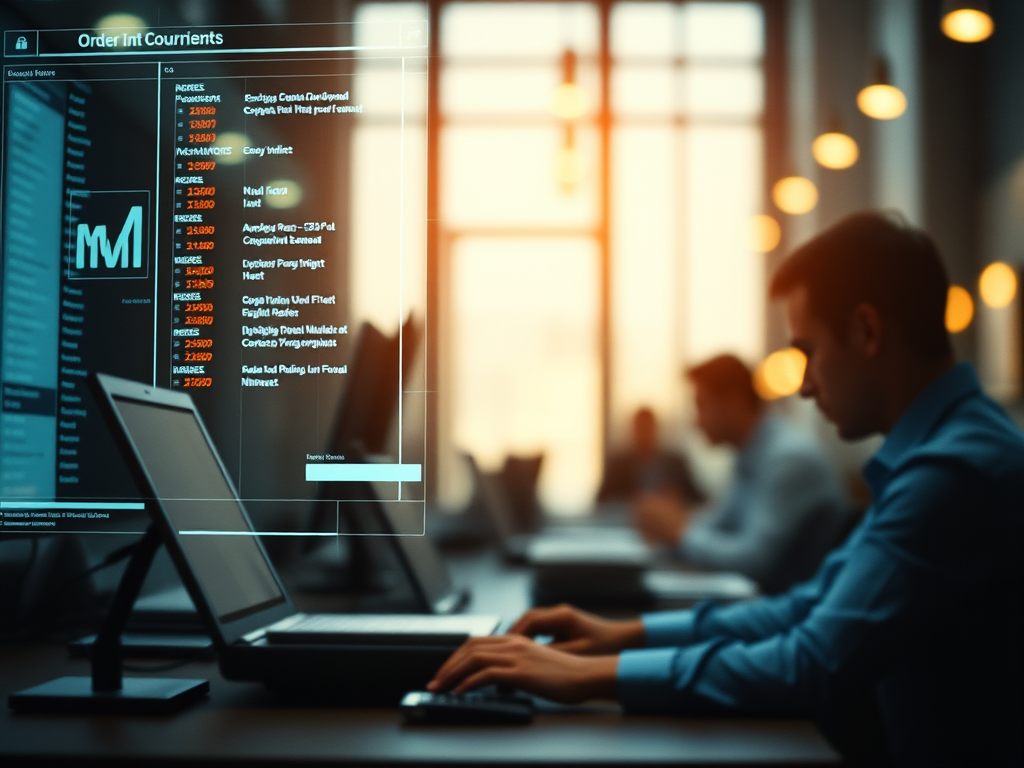 documents and digital order management interface illustrating government purchasing, without people